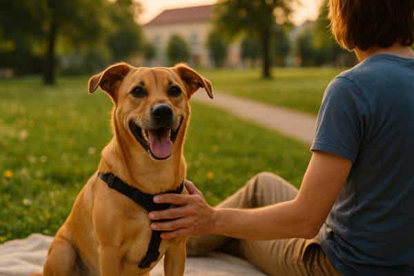 Chien et parent humain
